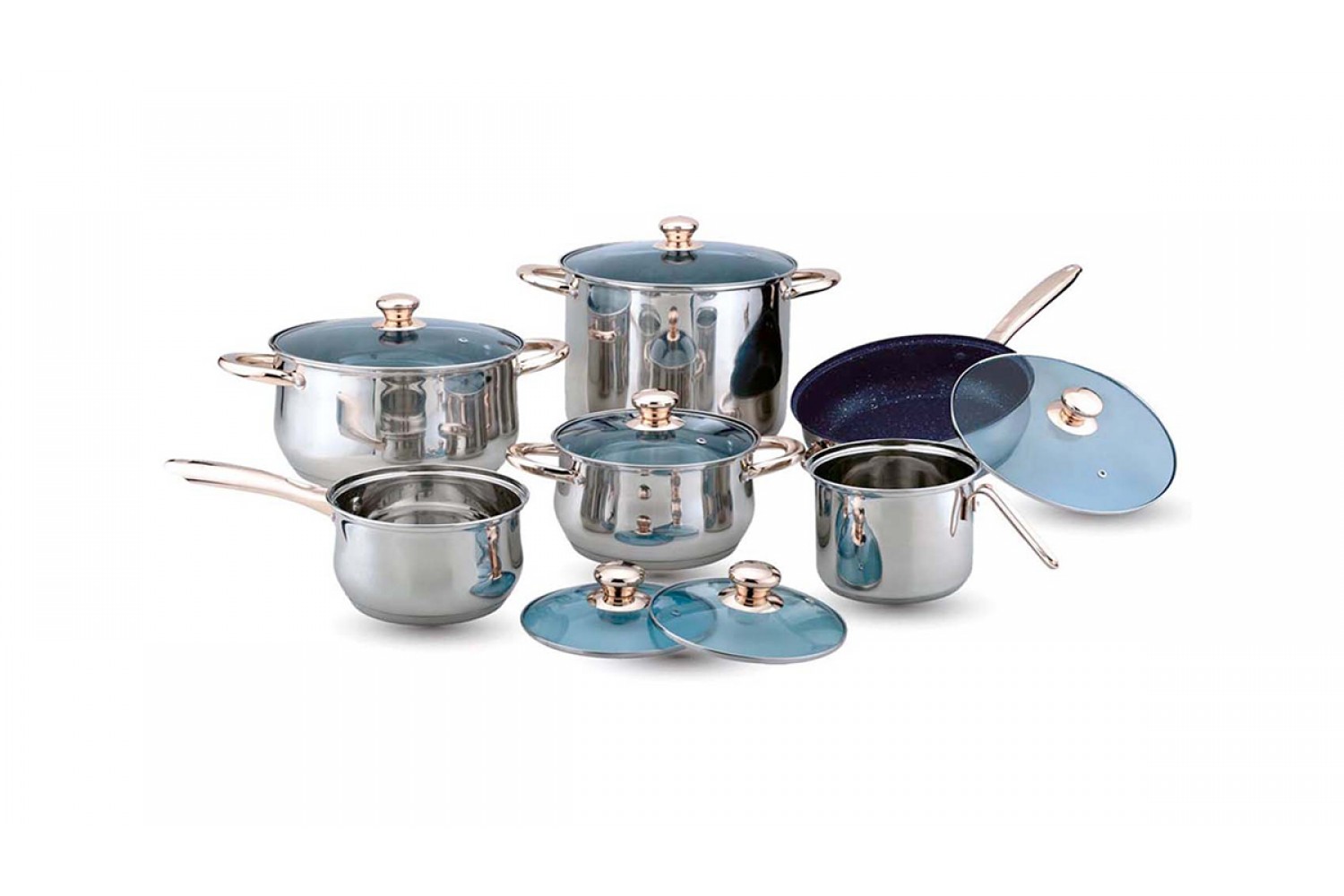 13PC STAINLESS STEEL COOKARE SET