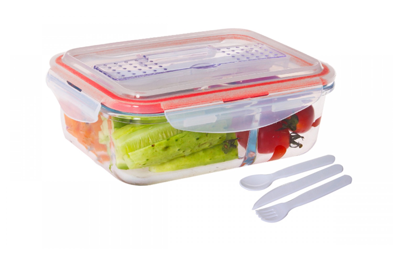 980ML RECTANGLE GLASS FOOD CONTAINER