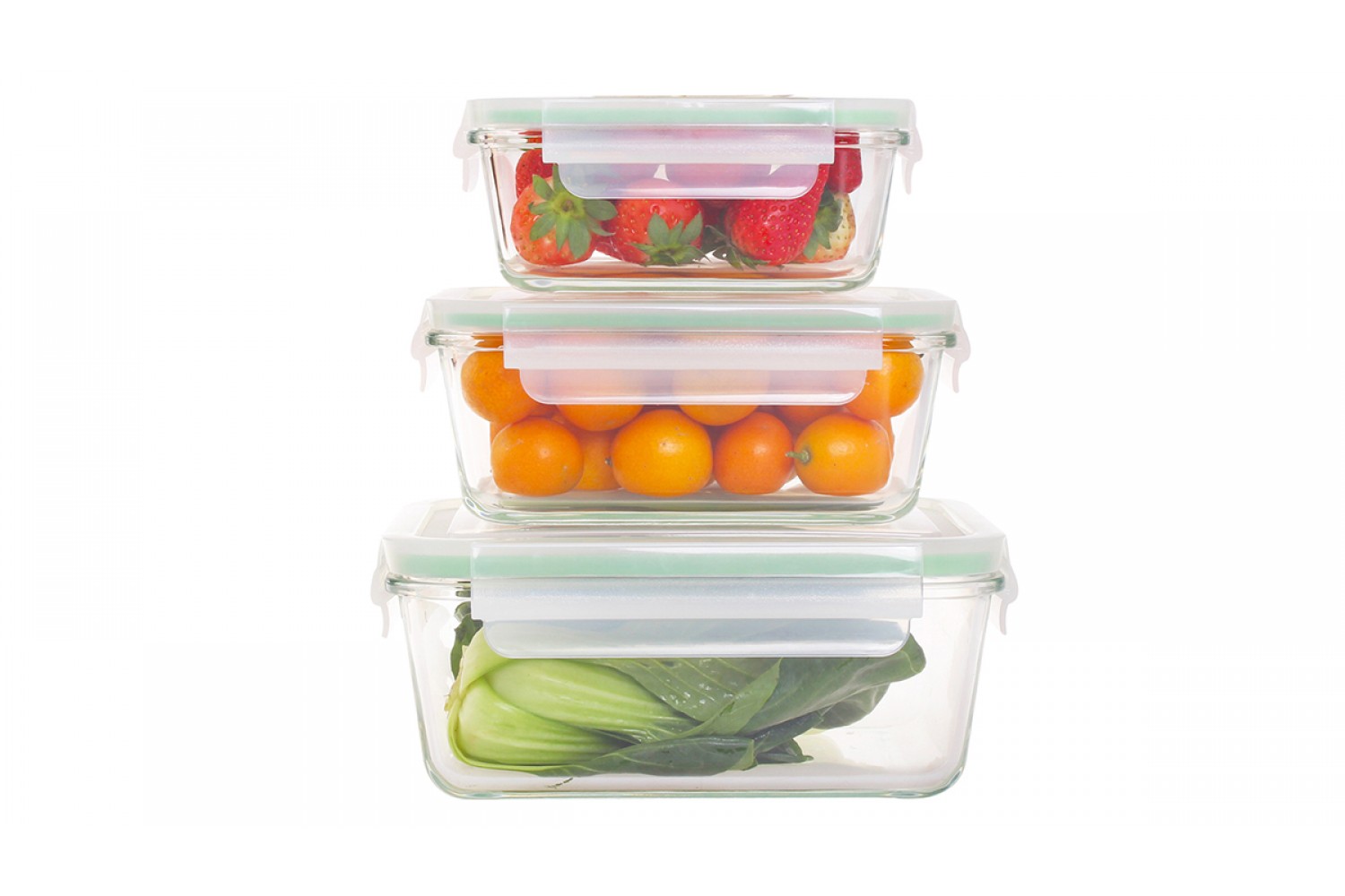 6PC RECTANGLE GLASS FOOD CONTAINER SET