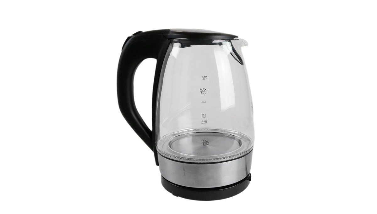 2L Glass Electric Kettle Stainless Steel Tea Kettle White W/ 18