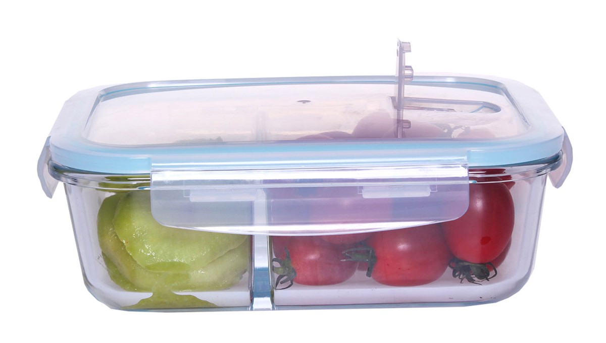 980ML RECTANGLE GLASS FOOD CONTAINER